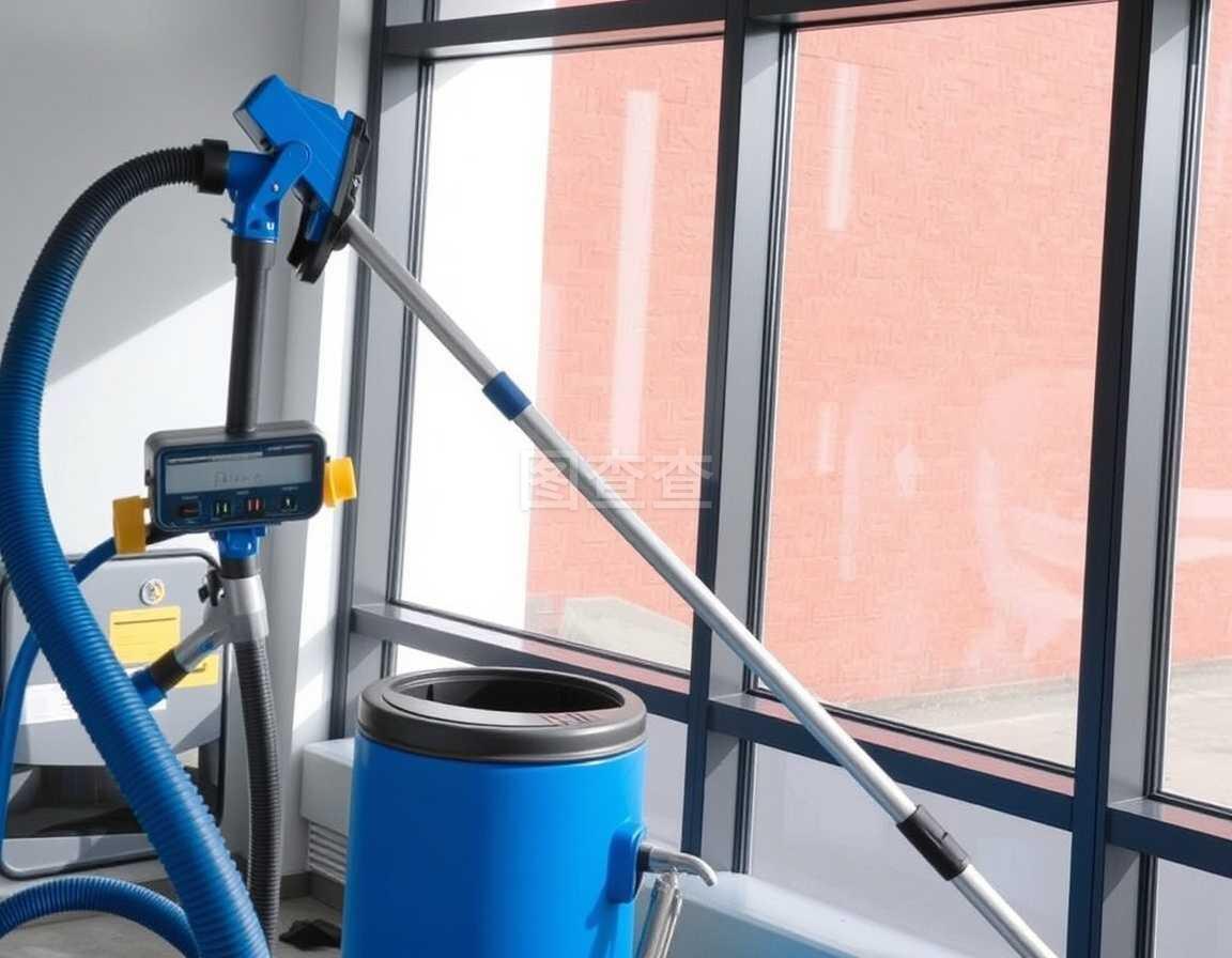 一套清洁用品、设备背景